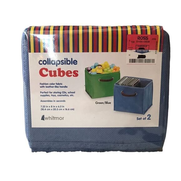 WHITMOR SET OF 2 COLLAPSIBLE CUBES FOR STORAGE! - Picture 8 of 8